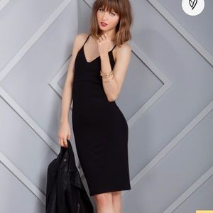 NWT LULUS Don't Tell 'Em Black Bodycon Midi Dress